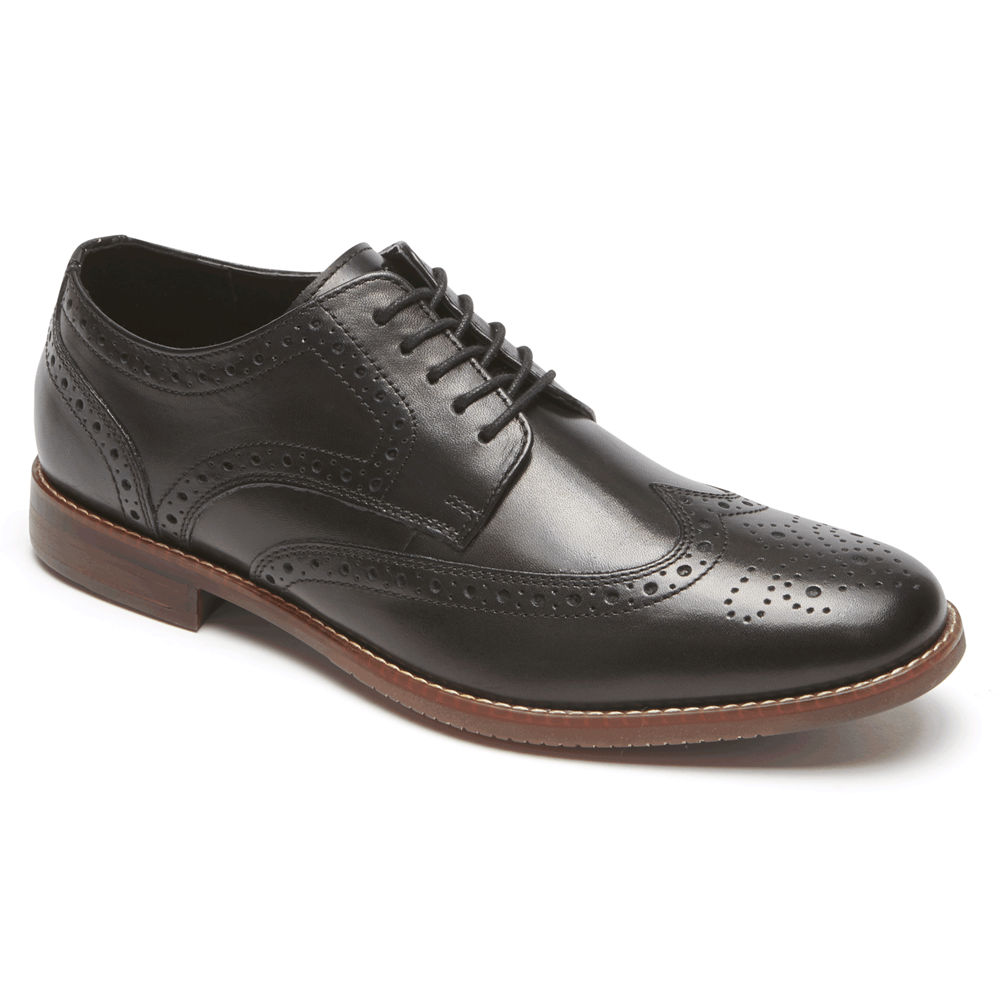 Zapatos Con Cordones Rockport Hombre Mexico - Style Purpose Wingtip Negros - QETMJ7328